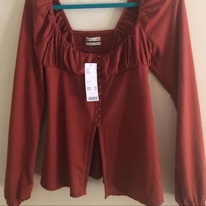 Urban outfitters rust colored fall blouse top NEW WITH TAGS